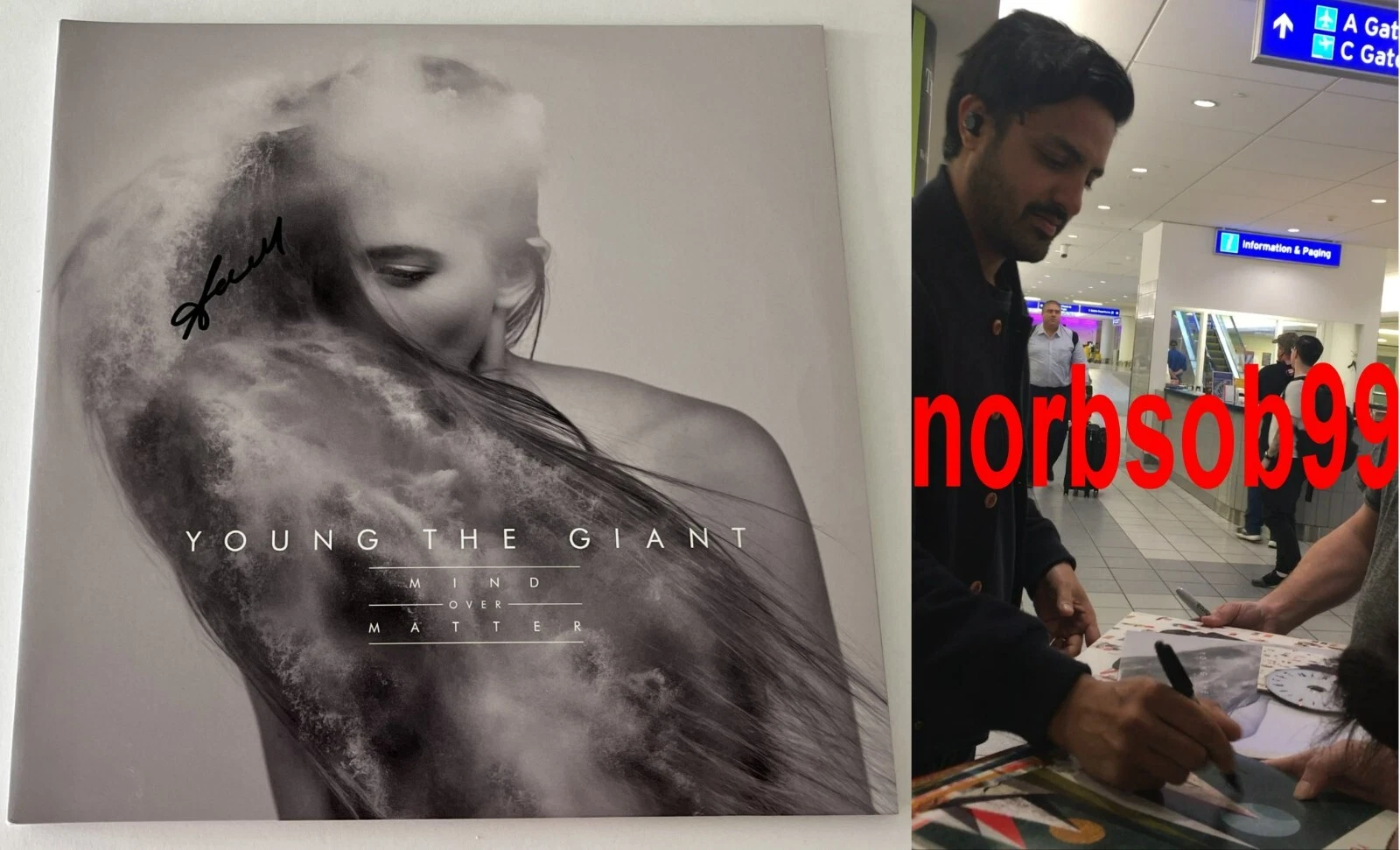 SAMEER GADHIA SIGNED YOUNG THE GIANT MIND OVER MATTER VINYL wPROOF & BECKETT COA