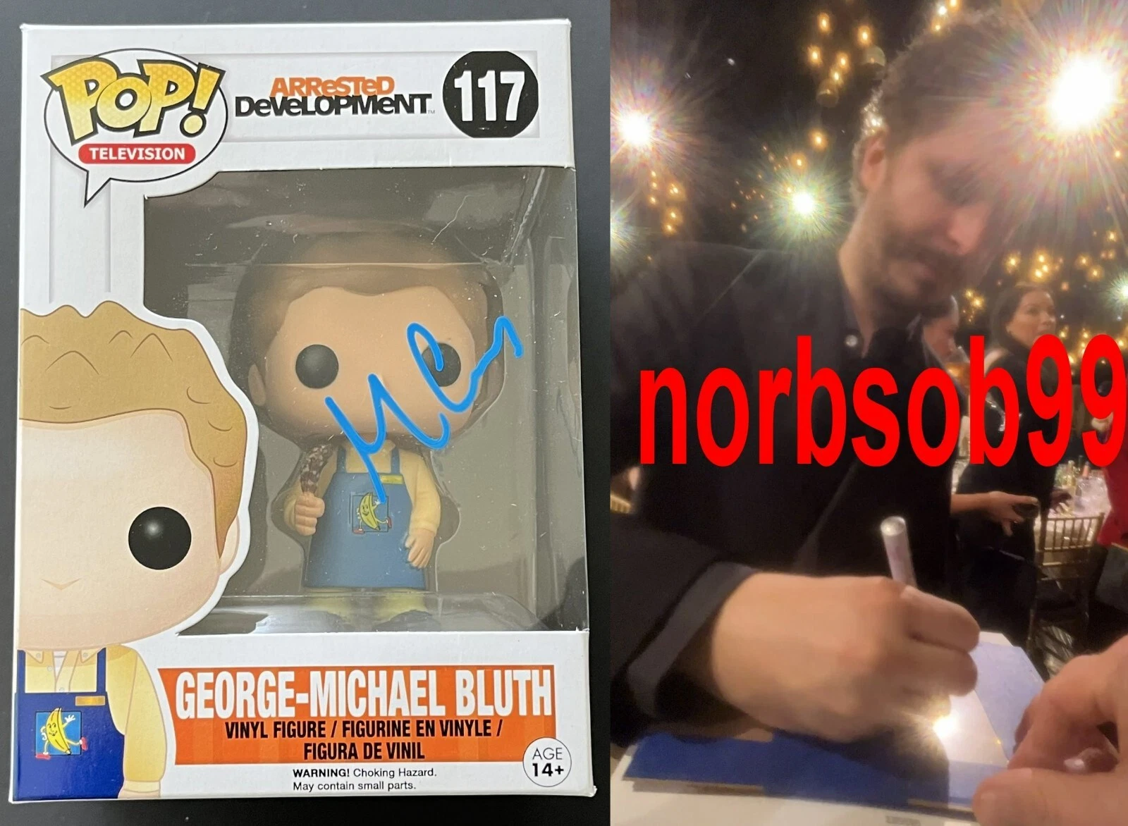 MICHAEL CERA SIGNED ARRESTED DEVELOPMENT GEORGE BLUTH FUNKO w/PROOF BECKETT COA