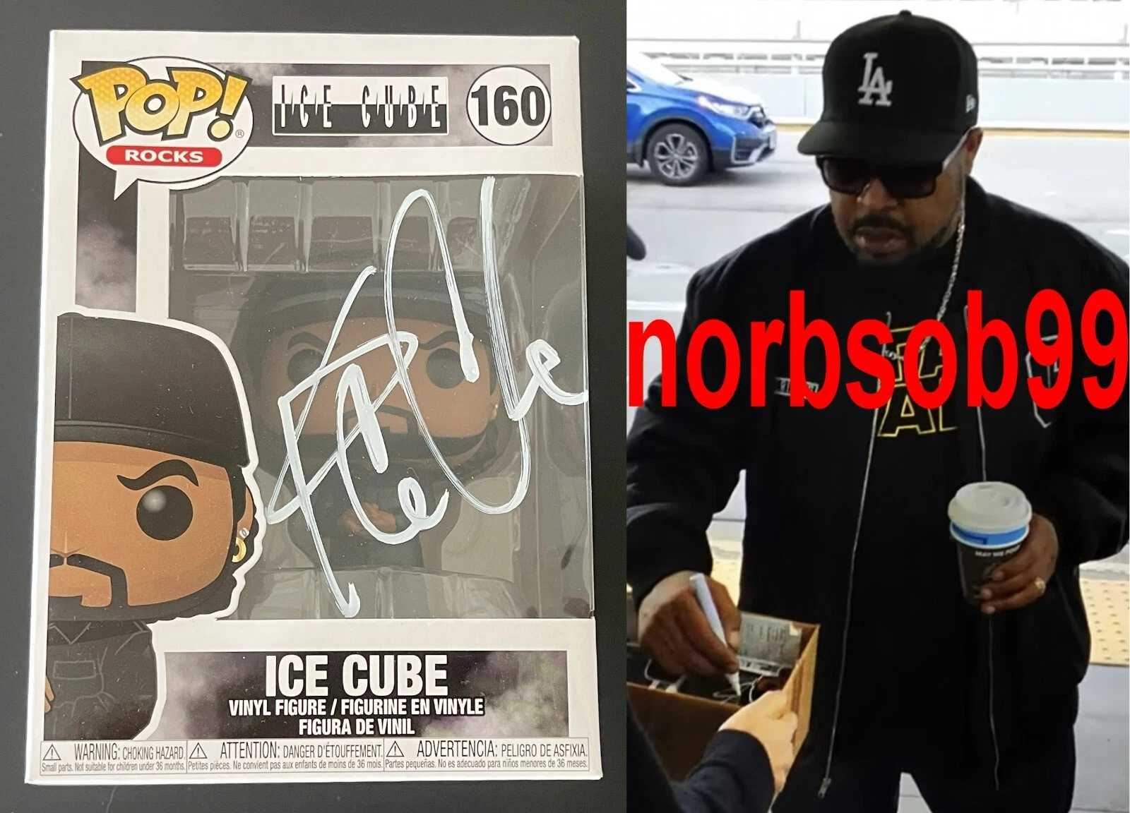 ICE CUBE SIGNED AUTOGRAPH N.W.A. NWA FUNKO POP w/EXACT VIDEO PROOF & BECKETT COA