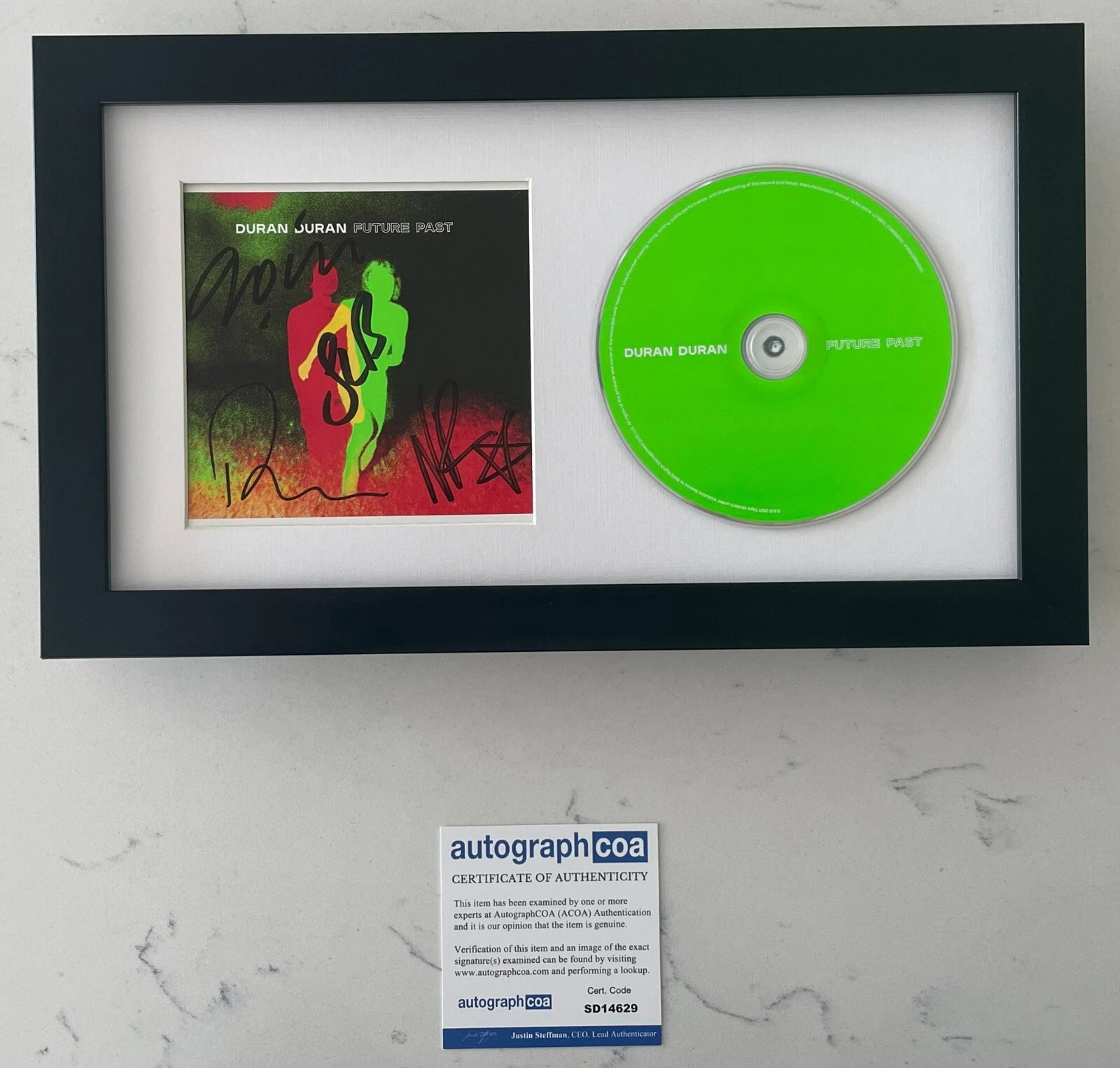 DURAN DURAN SIGNED FUTURE PAST FRAMED & MATTED CD w/ AUTOGRAPH ACOA COA