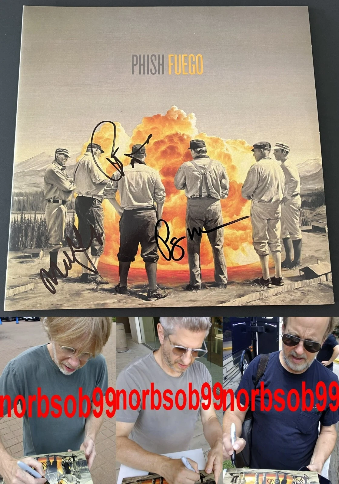 PHISH TREY ANASTASIO MIKE GORDON & PAGE SIGNED FUEGO VINYL ALBUM EXACT PROOF COA