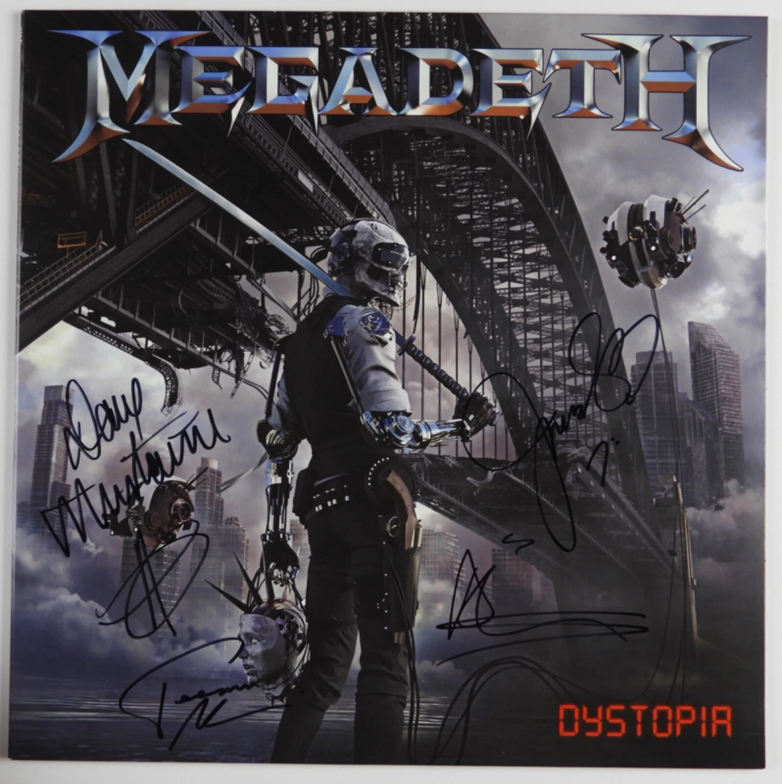 Megadeth JSA Signed Autograph Album Record Vinyl Fully Signed Dave Mustaine