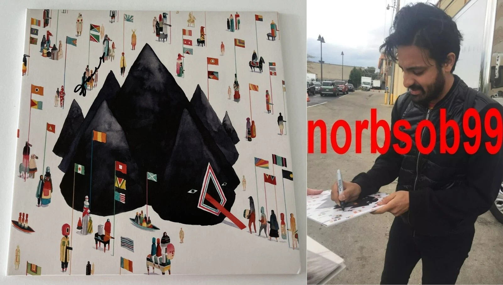 SAMEER SIGNED YOUNG THE GIANT HOME OF THE STRANGE VINYL wEXACT PROOF BECKETT COA