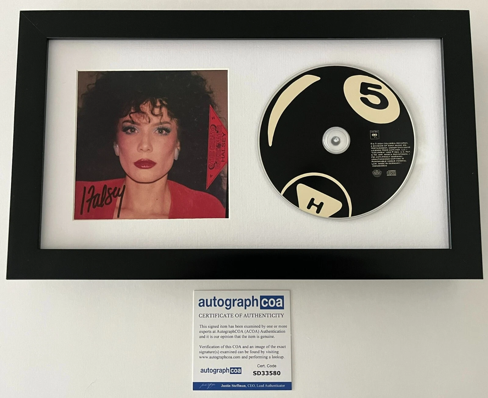 HALSEY SIGNED THE GREAT IMPERSONATOR B FRAMED & MATTED CD & AUTOGRAPH ACOA COA