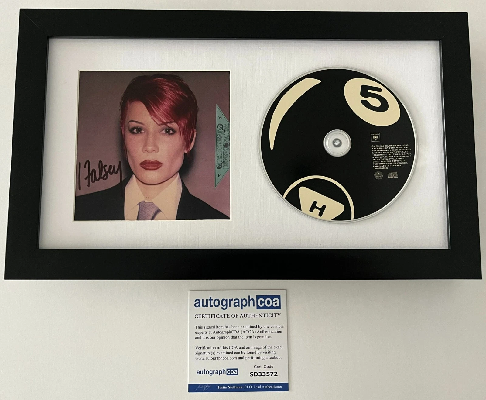 HALSEY SIGNED THE GREAT IMPERSONATOR D FRAMED & MATTED CD & AUTOGRAPH ACOA COA
