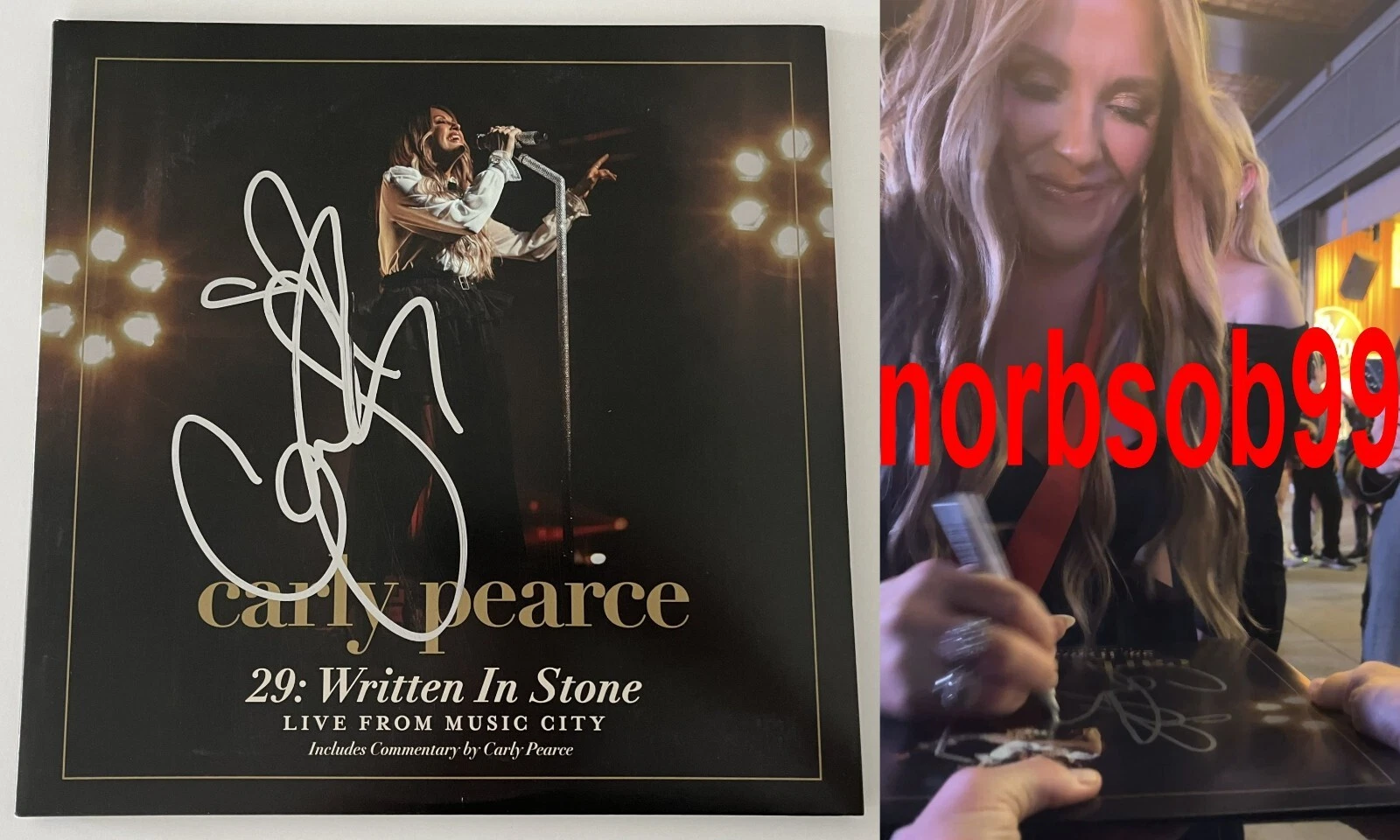 CARLY PEARCE 29 WRITTEN IN STONE SIGNED VINYL w/EXACT VIDEO PROOF & BECKETT COA