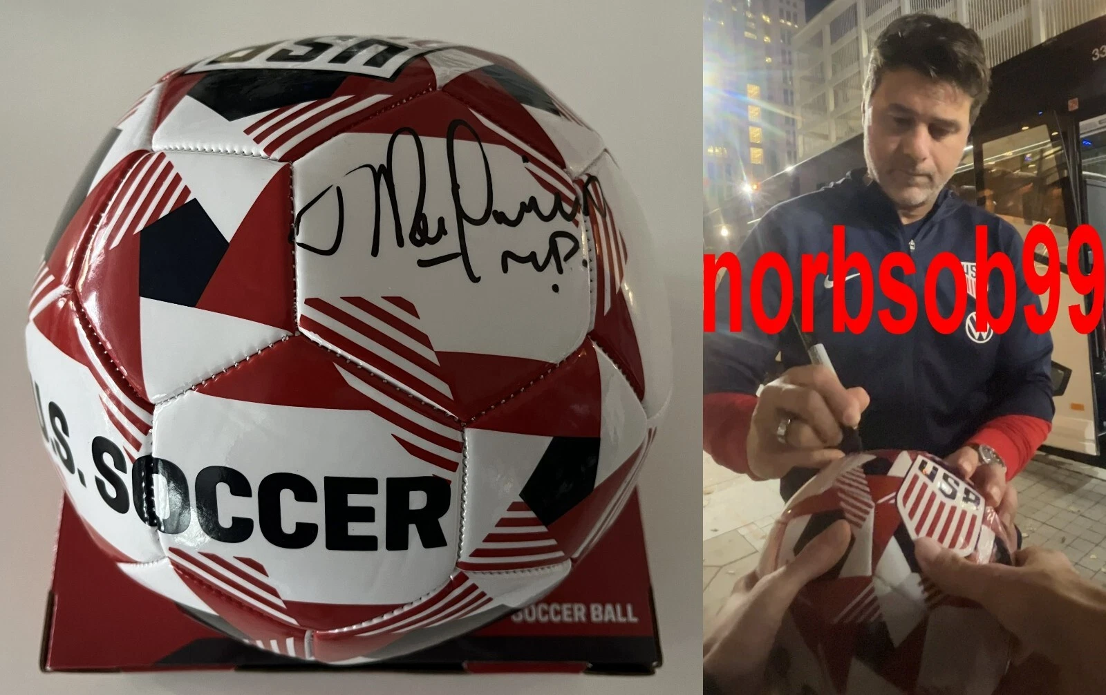 MAURICIO POCHETTINO SIGNED USMNT TEAM USA SOCCER BALL w/VIDEO PROOF BECKETT COA