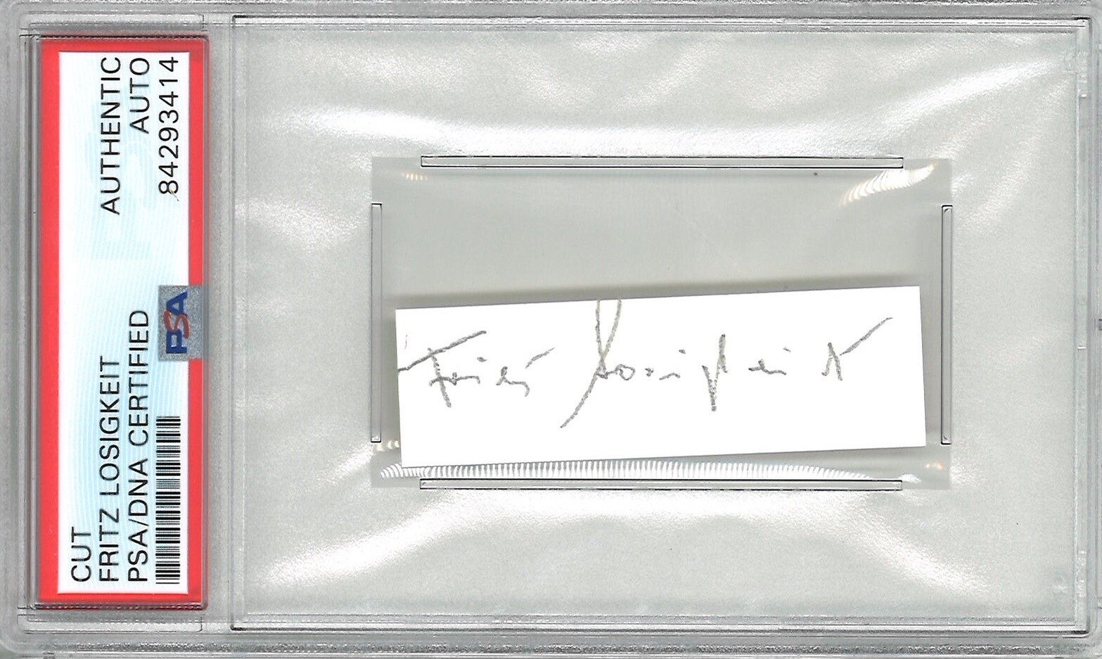 FRITZ LOSIGKEIT SIGNED CUT SIGNATURE PSA DNA (D) WWII ACE 68V