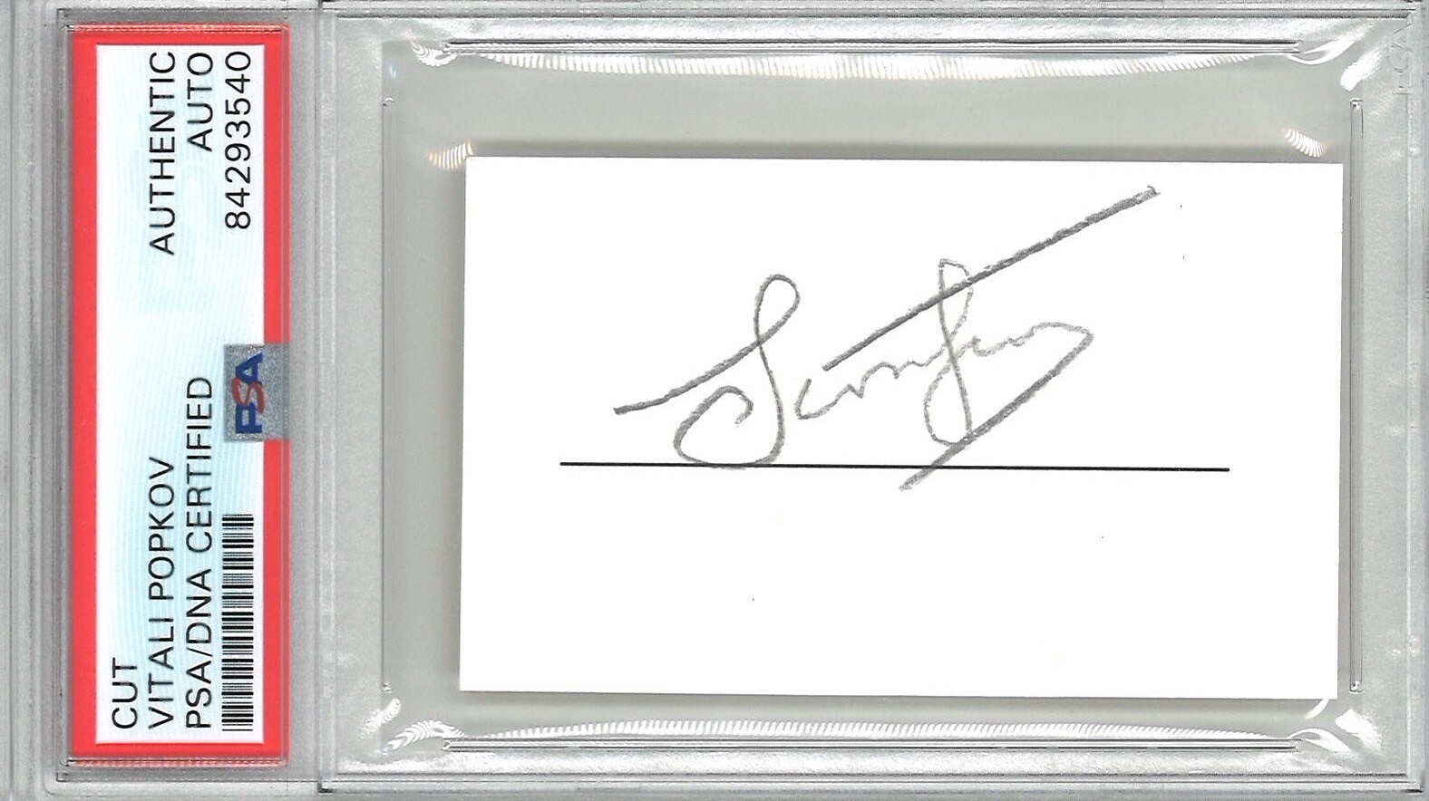 VITALI POPKOV SIGNED CUT SIGNATURE PSA DNA (D) WWII ACE 40V COLLECTIBLE MEMORABILIA