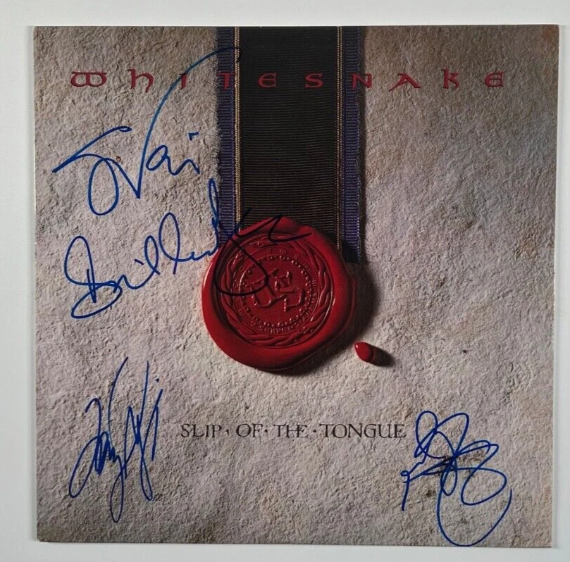 Whitesnake JSA Signed Autograph Album Record Vinyl Slip Of The Tongue