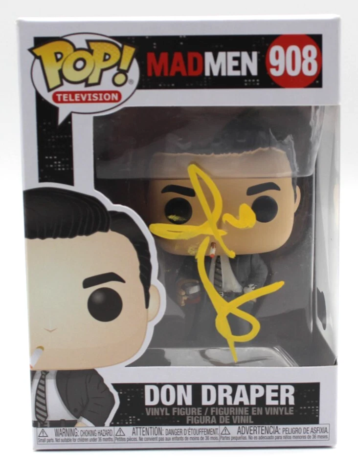 Jon Hamm Signed Don Draper Mad Men TV Show 908 Funko Pop w/Beckett COA BR25869