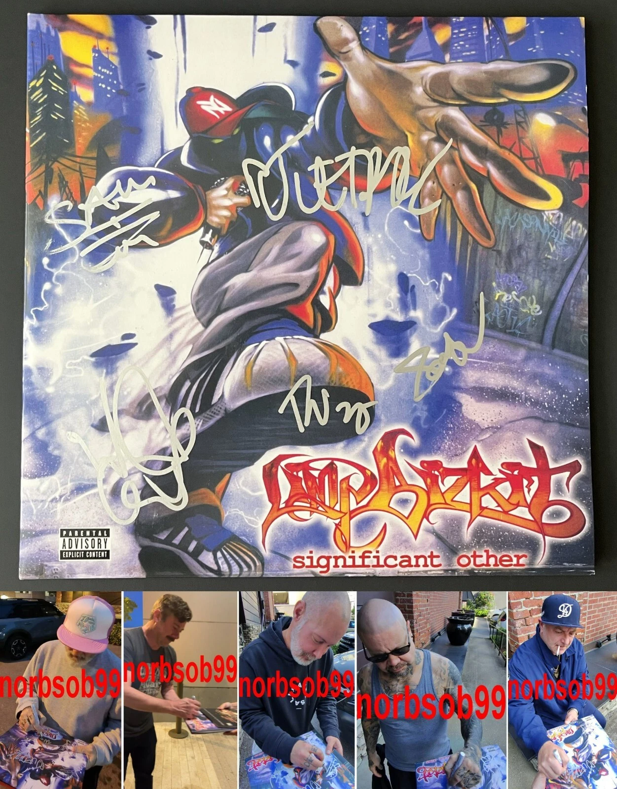 LIMP BIZKIT FRED DURST +4 SIGNED SIGNIFICANT OTHER VINYL ALBUM w/EXACT PROOF