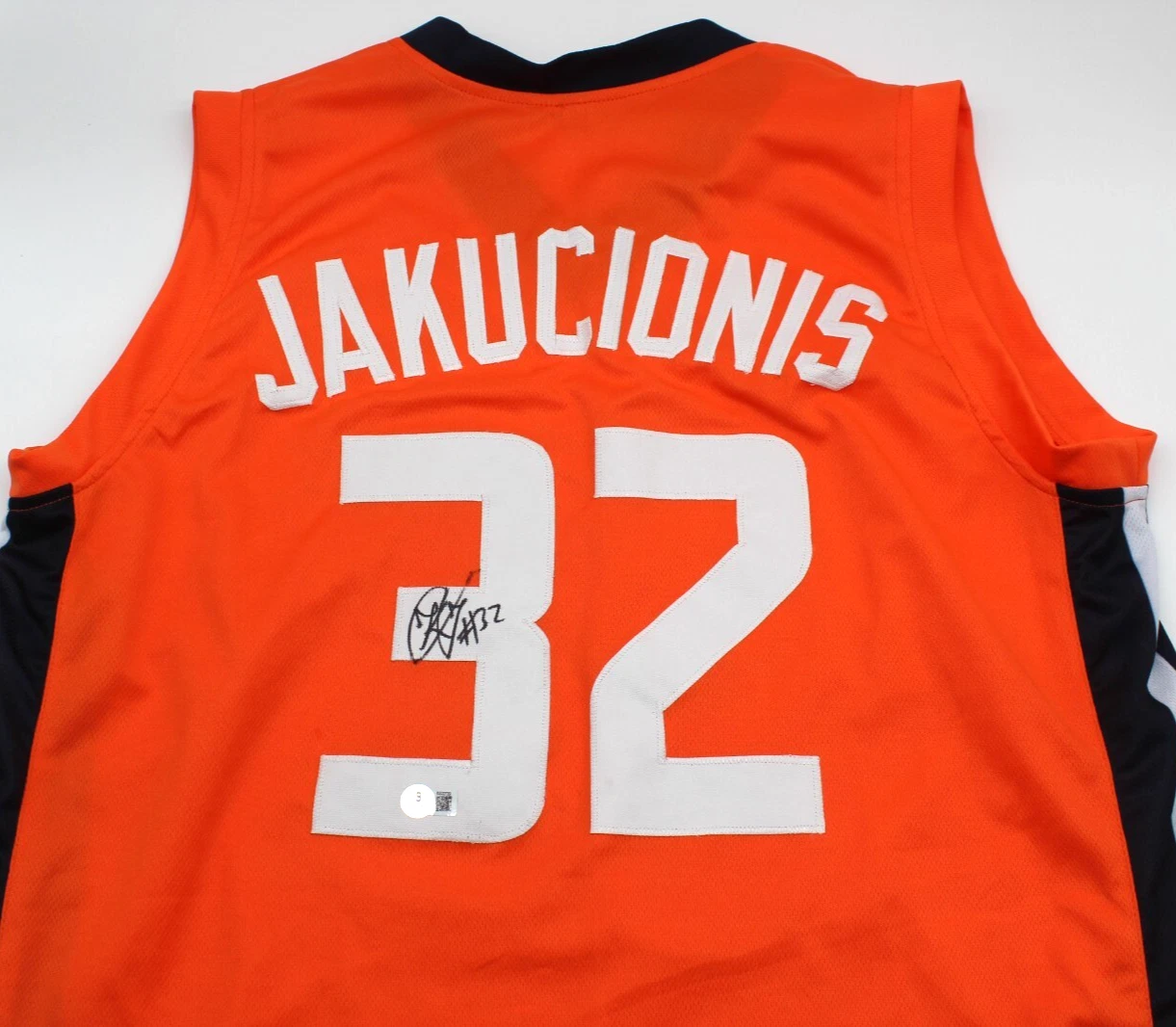 Kasparas  Jakucionis Signed Illinois Custom Jersey W/Beckett COA BS22729