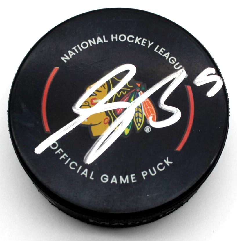Sacha Boisvert Signed Chicago Blackhawks Game Hockey Puck w/Beckett BR93161