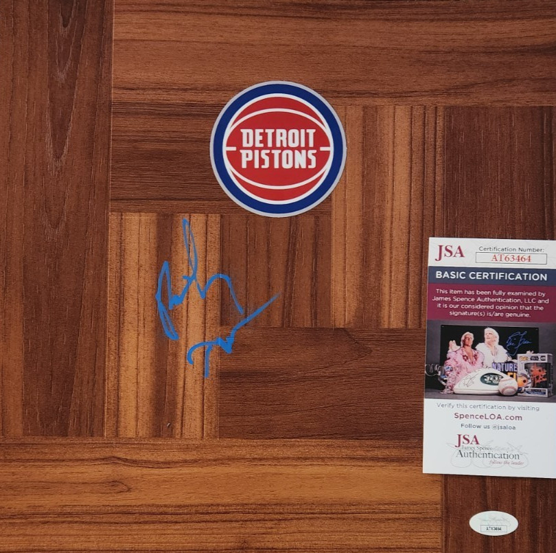 Rick Mahorn Signed Floorboard w/ JSA COA #AT63464 Detroit Pistons