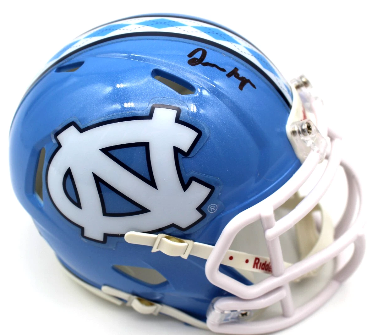 Omarion Hampton UNC Tar Heels Signed Mini Football Helmet w/Beckett BS22783
