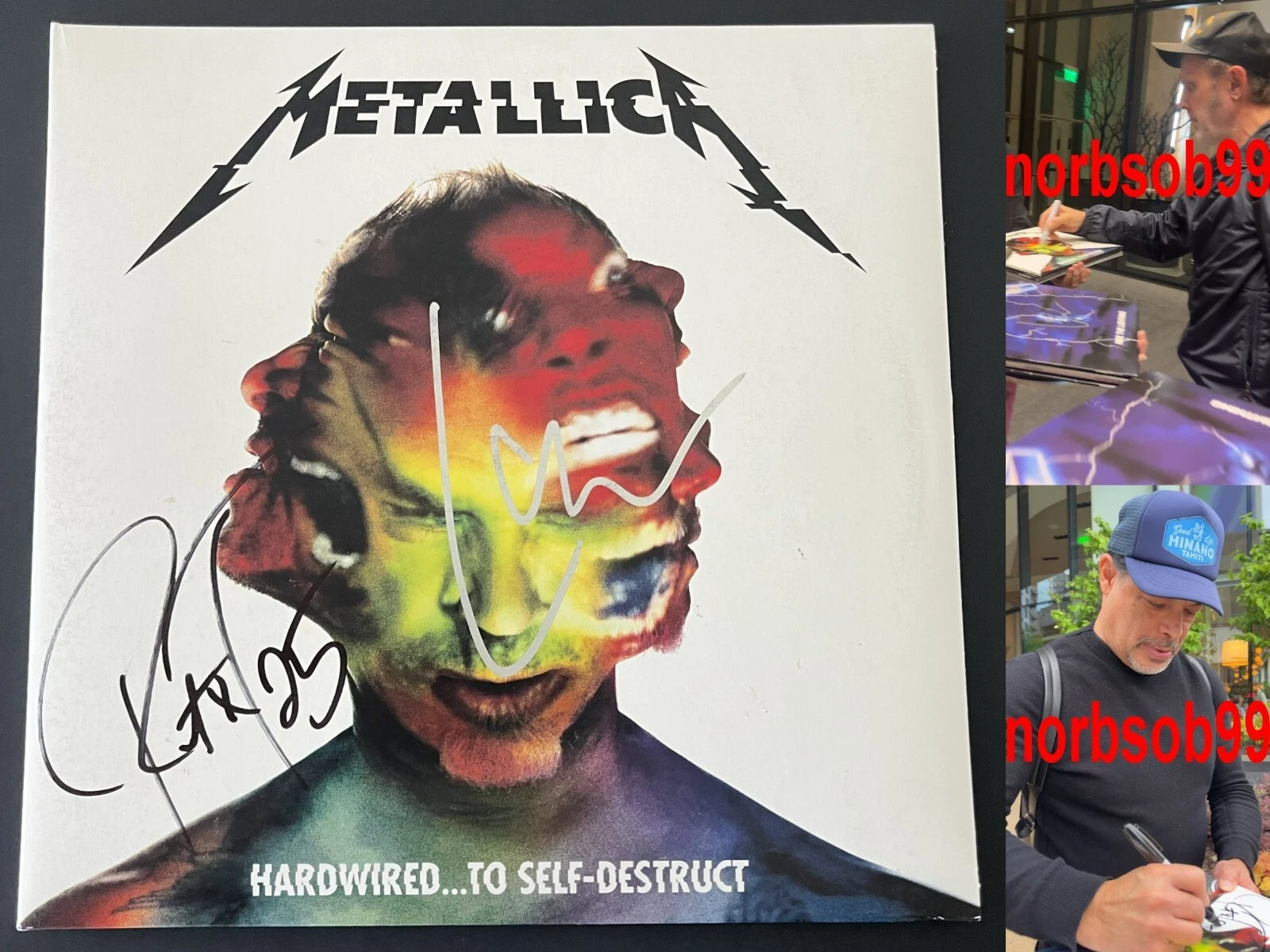 LARS ULRICH & ROB SIGNED METALLICA HARD WIRED TO SELF DESTRUCT VINYL BECKETT COA