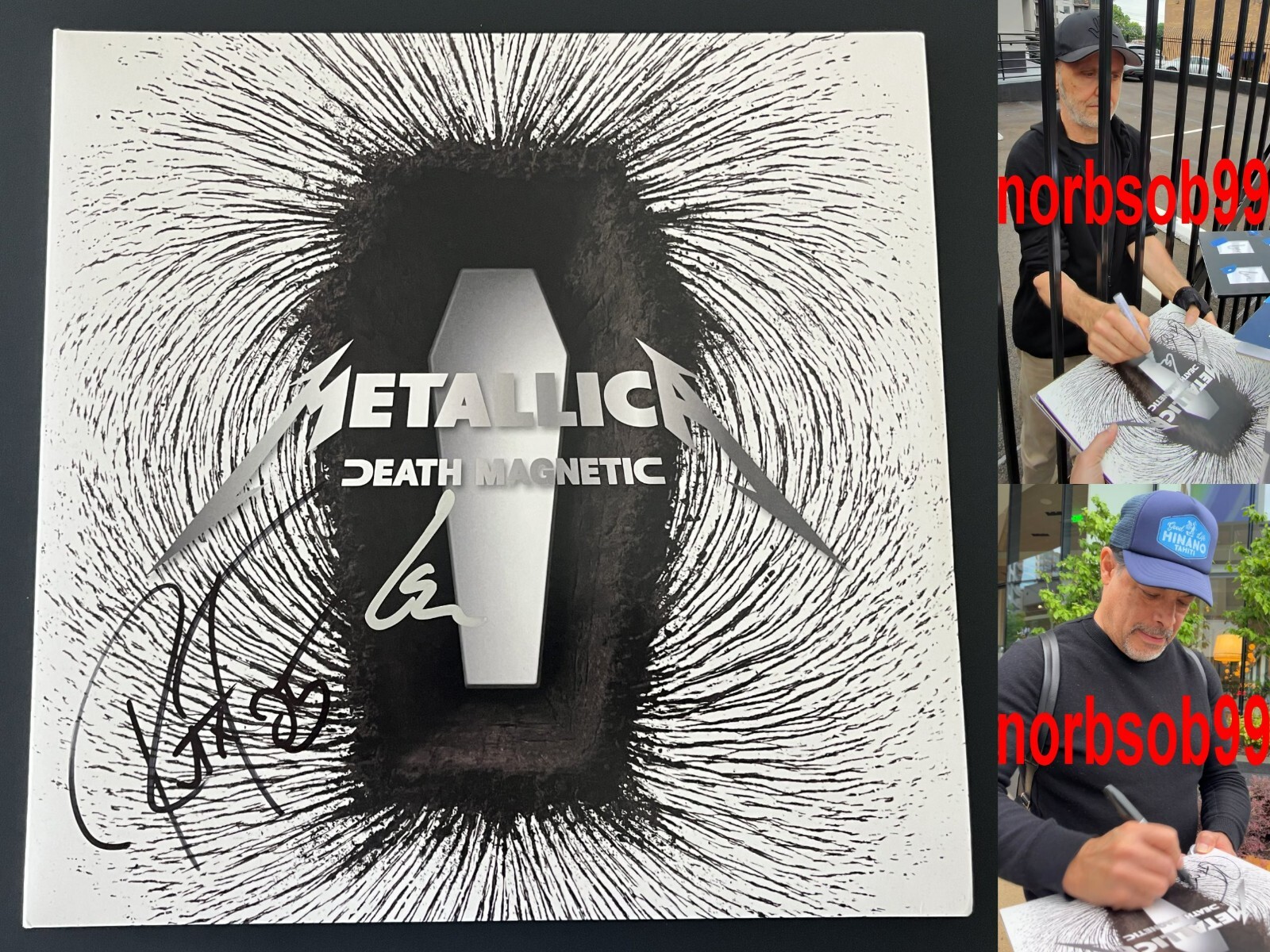 LARS ULRICH & ROB SIGNED METALLICA DEATH MAGNETIC VINYL wEXACT PROOF BECKETT COA
