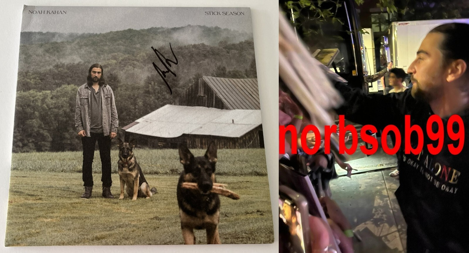 NOAH KAHAN SIGNED AUTOGRAPH STICK SEASON VINYL ALBUM LP w/PROOF BECKETT BAS COA