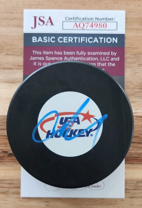 Chris Drury Signed Team USA Puck w/ JSA COA #AQ74980 NY Rangers Sabres Avalanche