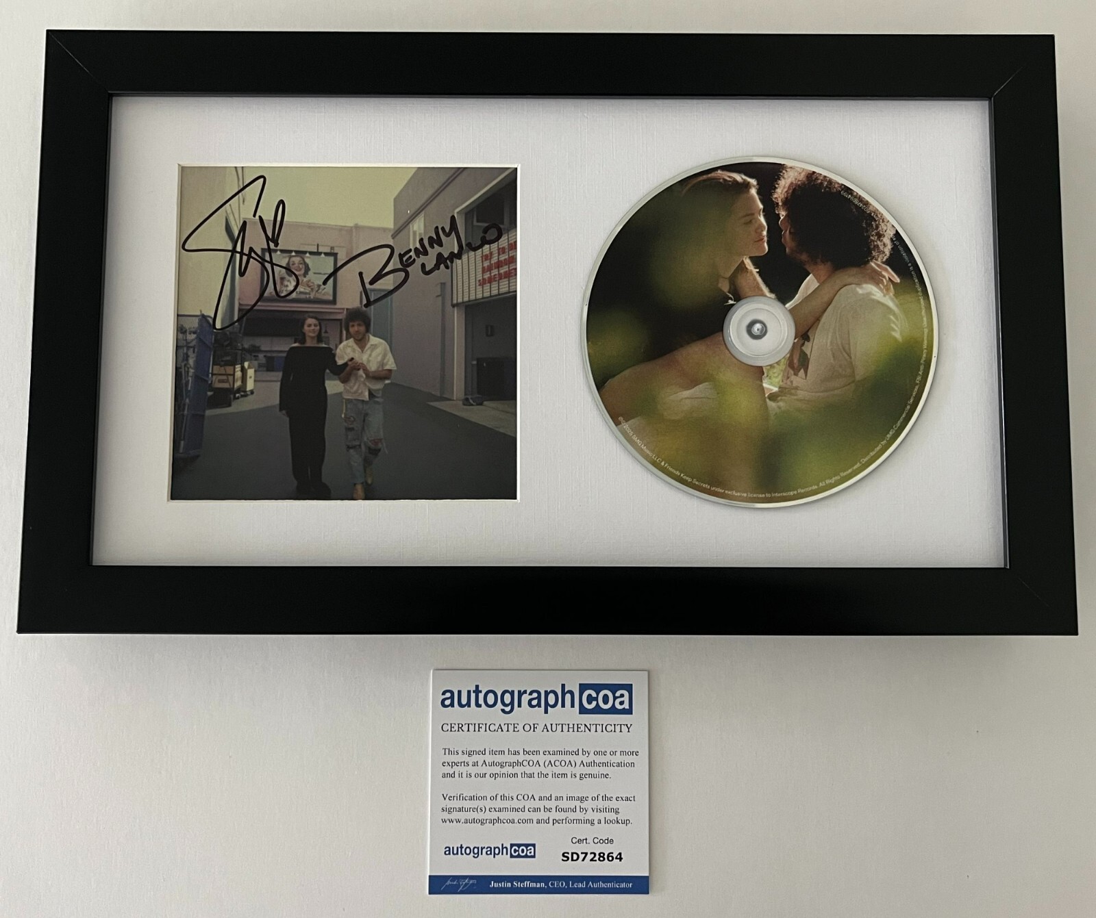 SELENA GOMEZ & BENNY BLANCO SIGNED I SAID I LOVE YOU FIRST FRAMED CD w/ ACOA COA