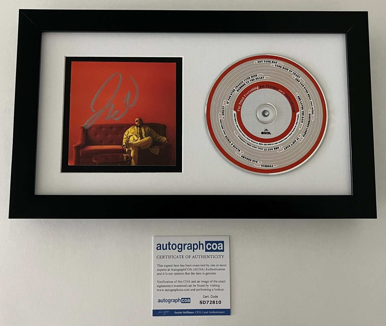 TEDDY SWIMS I'VE TRIED EVERYTHING BUT THERAPY PART 2 SIGNED FRAMED CD & COA