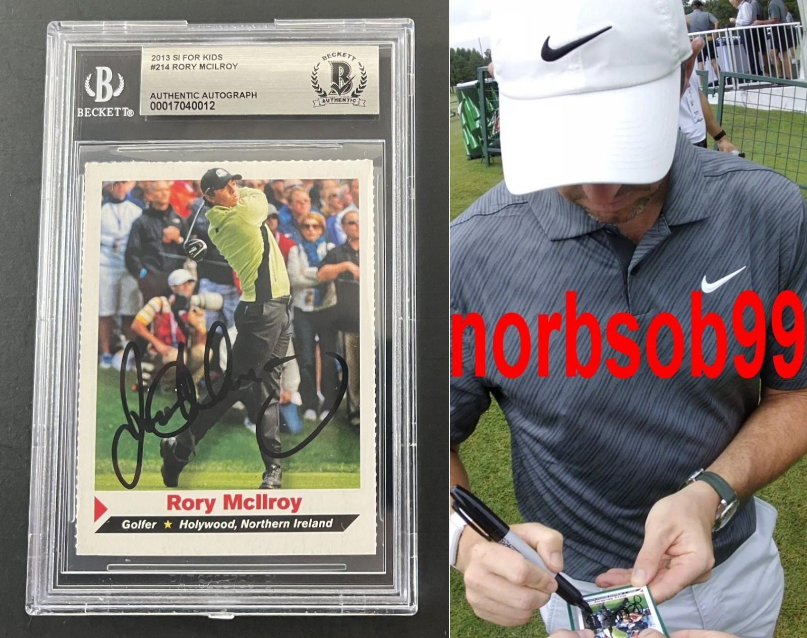 RORY MCILROY SIGNED 2013 SI FOR KIDS CARD wEXACT VIDEO PROOF BECKETT BGS SLABBED