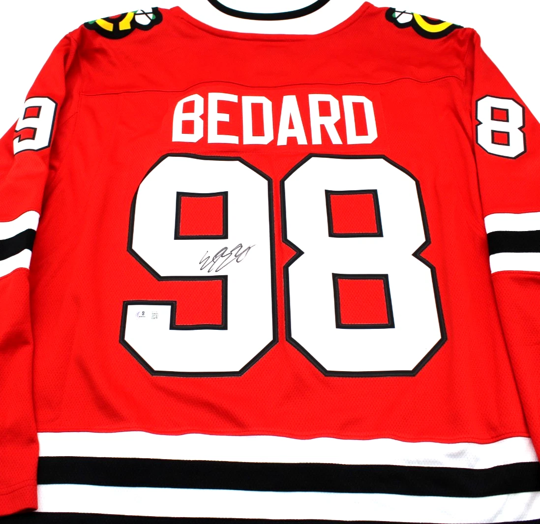 Connor Bedard Signed Chicago Blackhawks Hockey Jersey w/Beckett COA AE37099