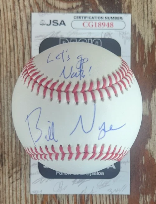 Bill Nye Signed Official MLB Baseball JSA COA Science Guy Washington Nationals 2
