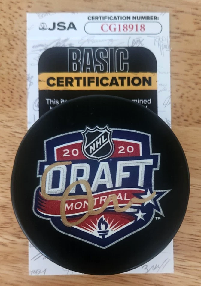 Tim Stutzle Signed 2020 NHL Draft Puck w/ JSA COA #CG18918 Ottawa Senators