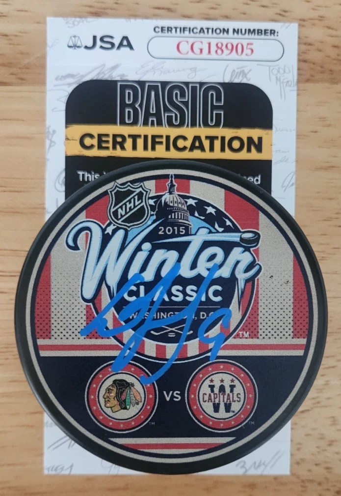 Dmitry Orlov Signed 2015 Winter Classic Puck JSA COA CG18905 Washington Capitals
