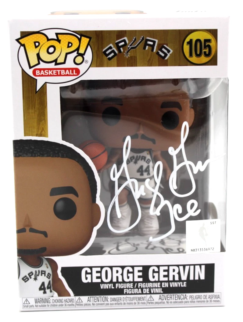 George Gervin Signed San Antonio Spurs 105 Funko Pop w/JSA COA WB748532