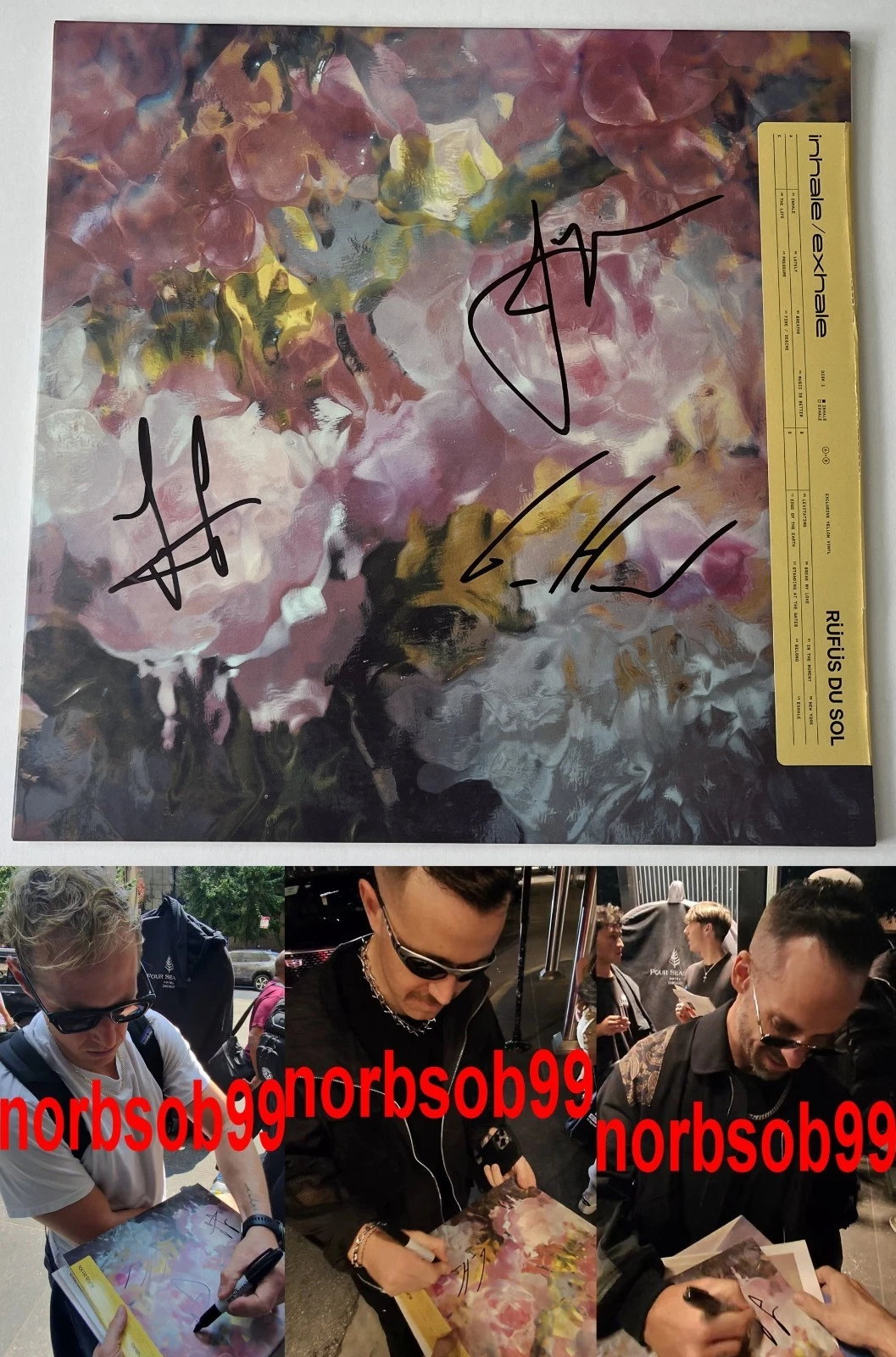 RUFUS DU SOL SIGNED AUTOGRAPH INHALE / EXHALE VINYL RECORD ALBUM w/EXACT PROOF