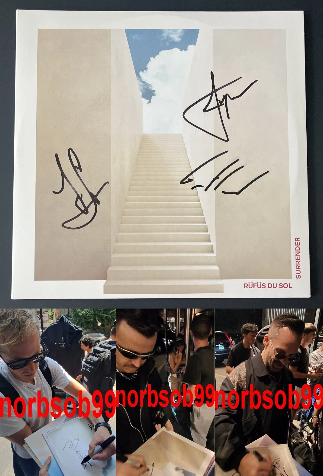 RUFUS DU SOL SIGNED AUTOGRAPH SURRENDER VINYL RECORD ALBUM LP w/EXACT PROOF