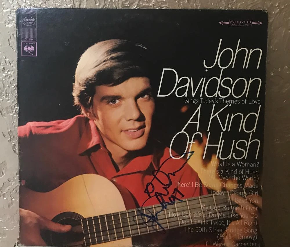 JOHN  DAVIDSON  A KIND OF HUSH  SIGNED 1997  VINYL RECORD ALBUM W/COA