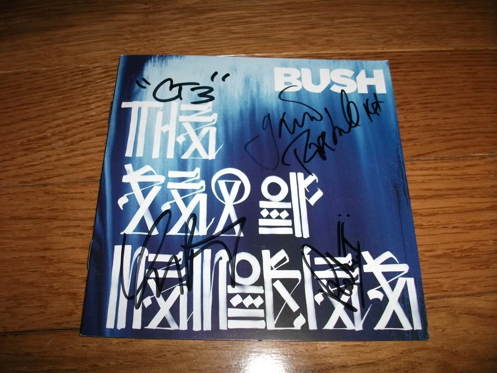 BUSH Band Signed CD Cover Book PSA x 4 Gavib Rossdale