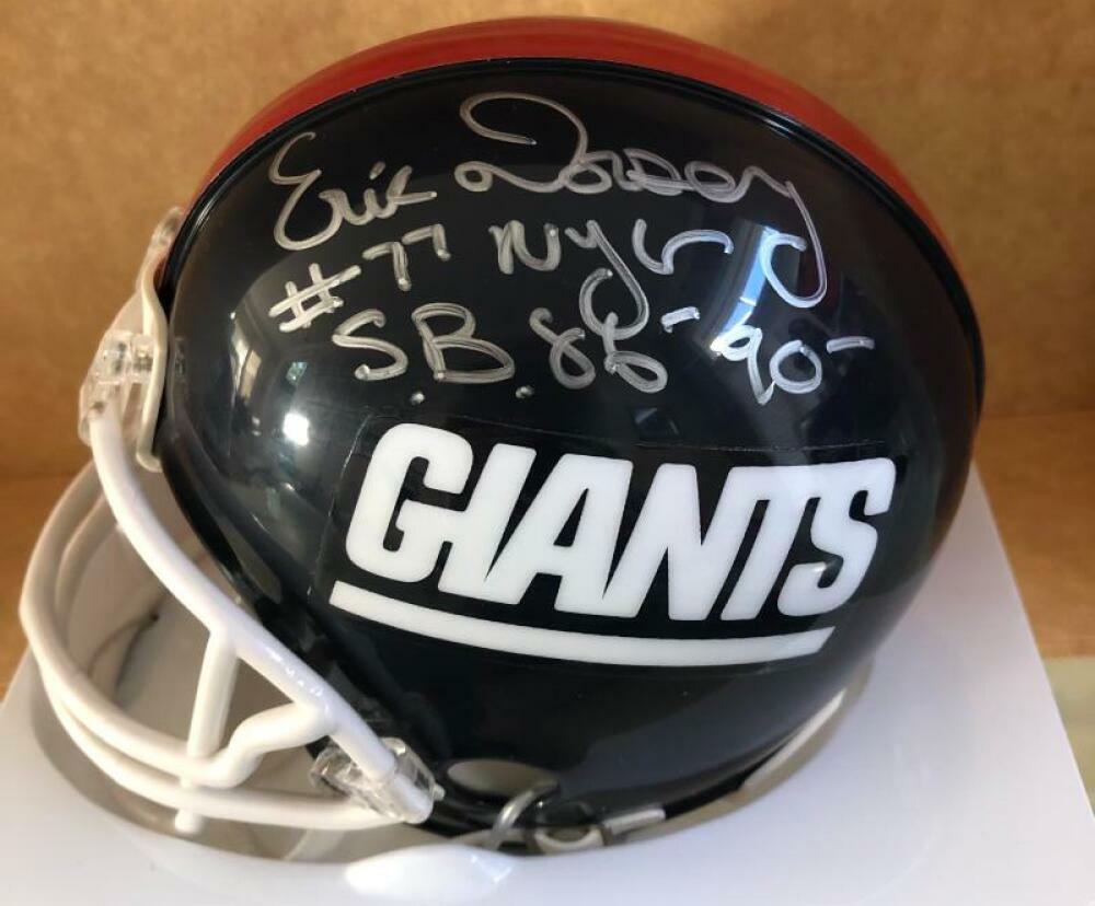 ERIC DORSEY NEW YORK GIANTS SB 86 90 #77  PICTURE SIGNED MINI HELMET
