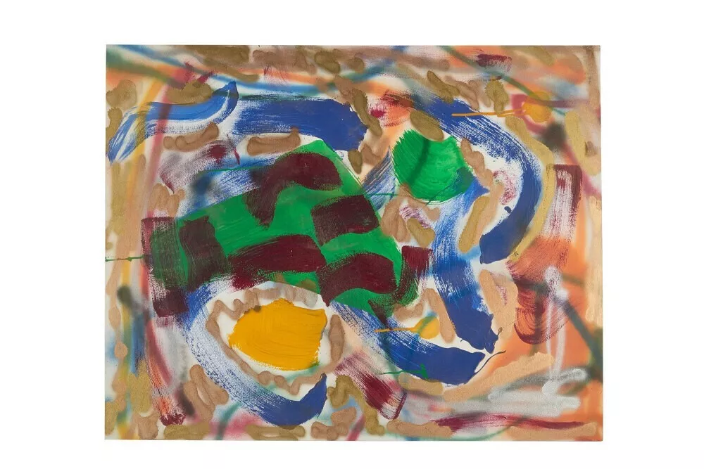 DENNIS HOPPER 1984 HINGE SERIES ORIGINAL 32.25 x 40.5 PAINTING & EXHIBIT POSTER