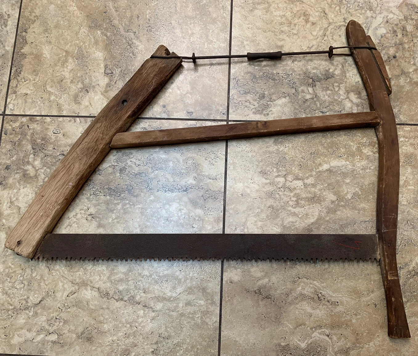 VINTAGE ANTIQUE CROSS CUT WOOD BUCK / BOW SAW  29” Blade