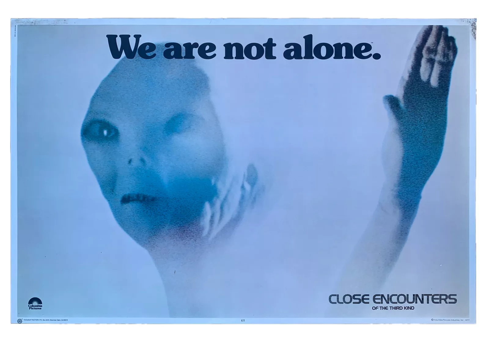 CLOSE ENCOUNTERS VINTAGE 1977 WE ARE NOT ALONE 23″ X 35″ MOVIE POSTER #2 D6 COLLECTIBLE MEMORABILIA
