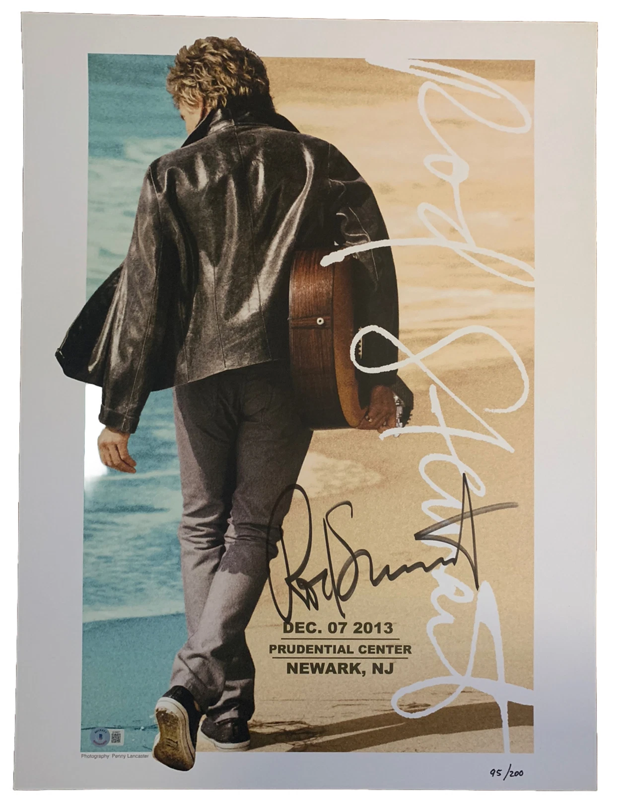 ROD STEWART Signed 2013 Prudential Arena Newark, NJ Concert Poster BAS Certified