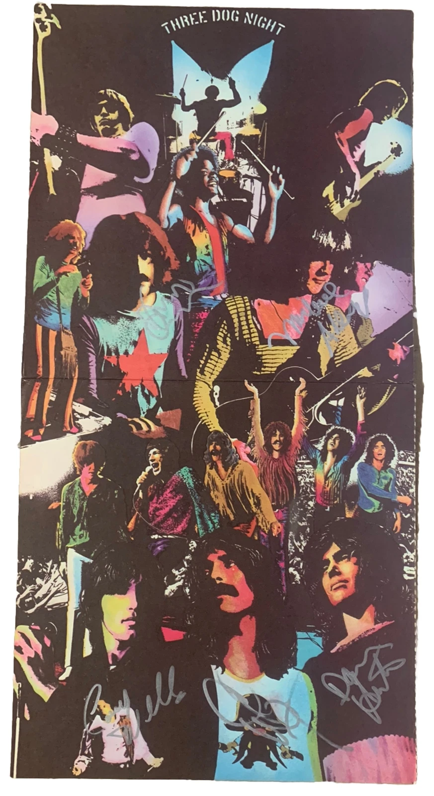 Three Dog Night Band Autographed Signed x5 Record Album LP BAS Guaranteed