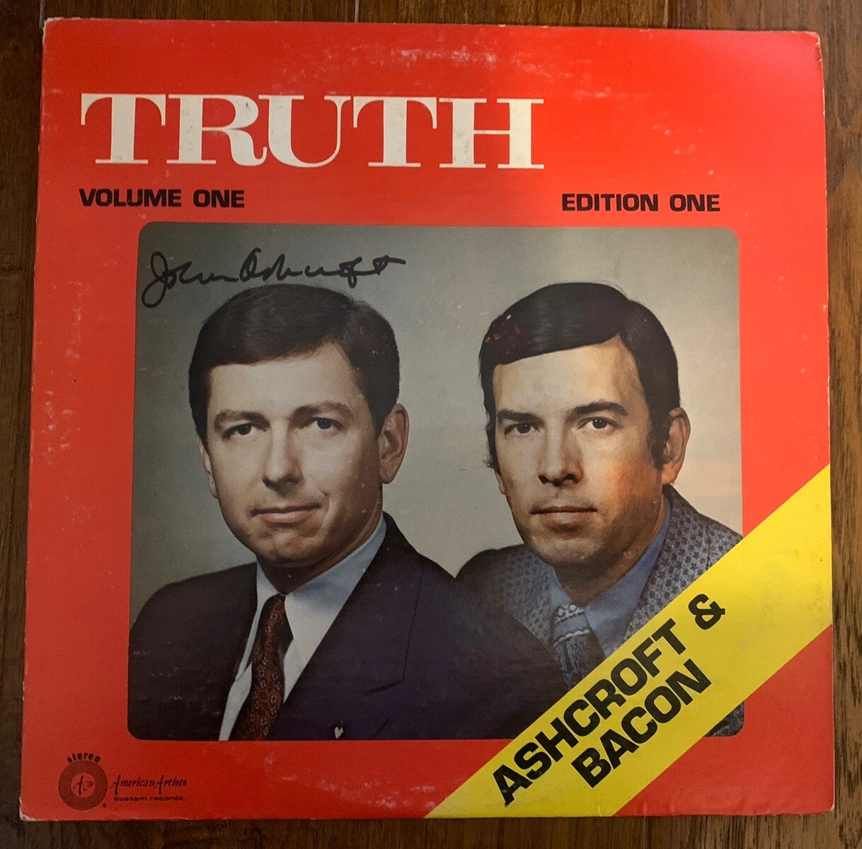 John Ashcroft US Attorney General Autographed Signed LP  Beckett Guaranteed #2