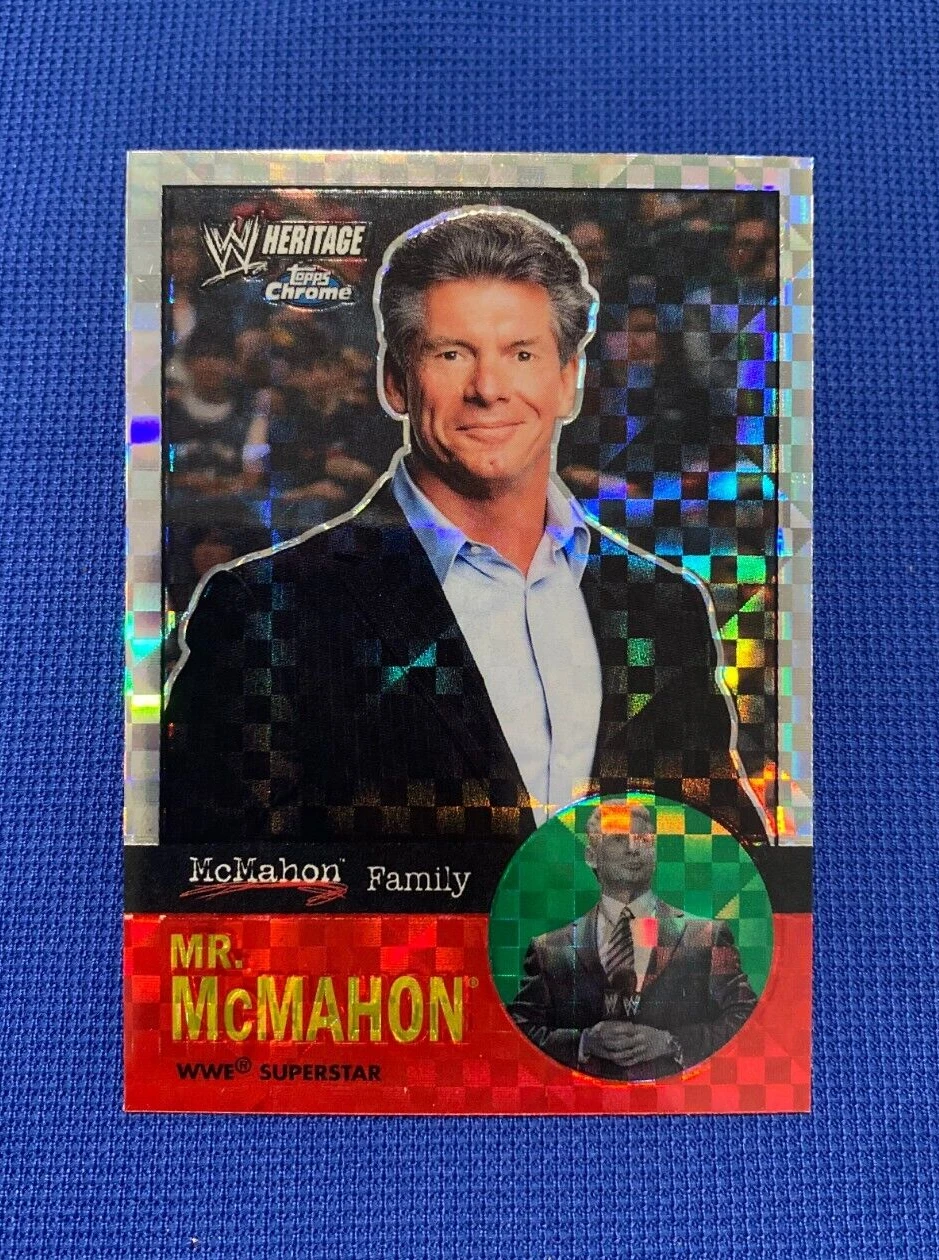 2007 TOPPS CHROME HERITAGE SUPERSTARS WWE MR VINCE MCMAHON X-FRACTOR #54 CARD
