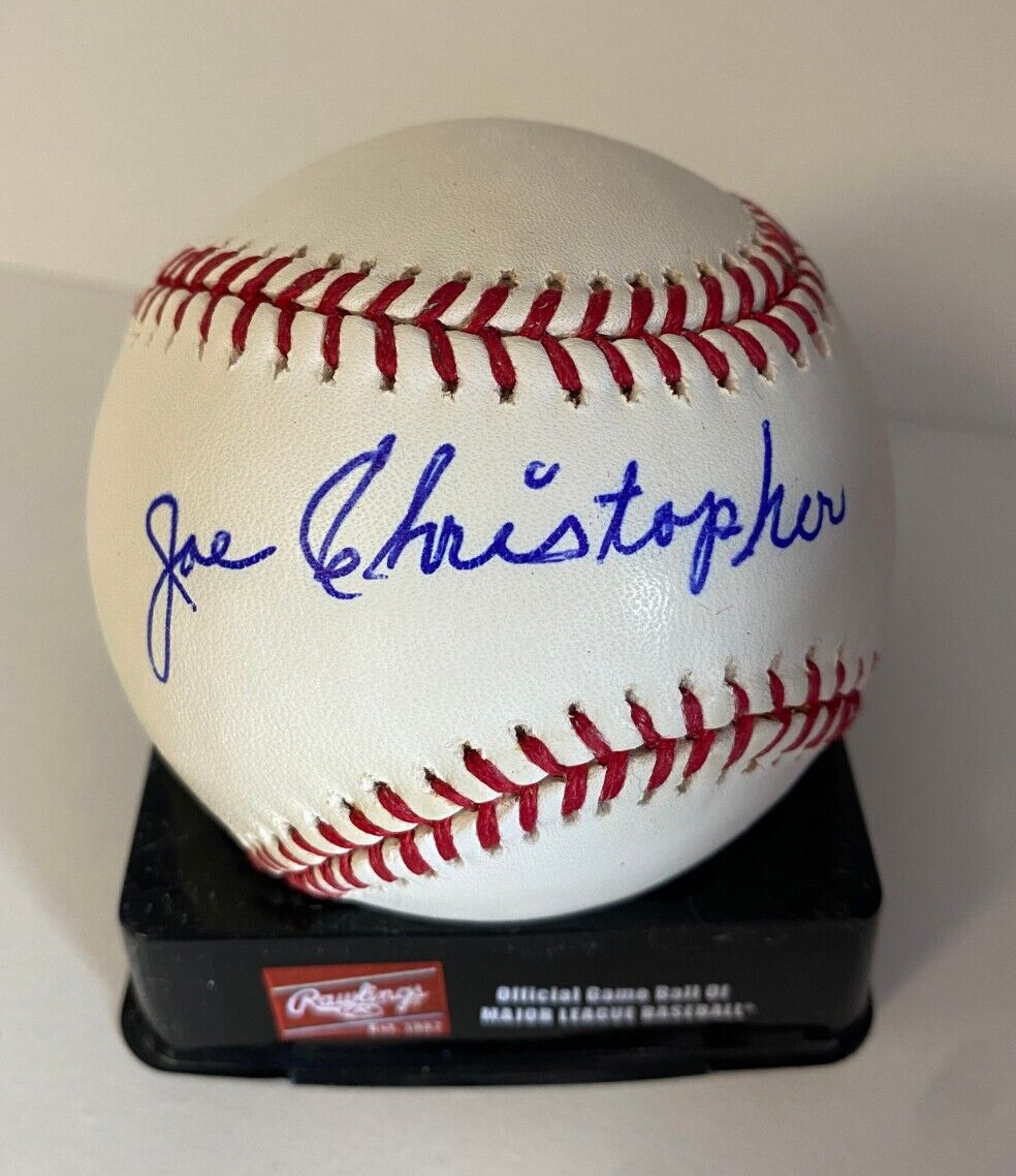 JOE CHRISTOPHER RED SOX/METS SIGNED AUTOGRAPHED M.L. BASEBALL BECKETT