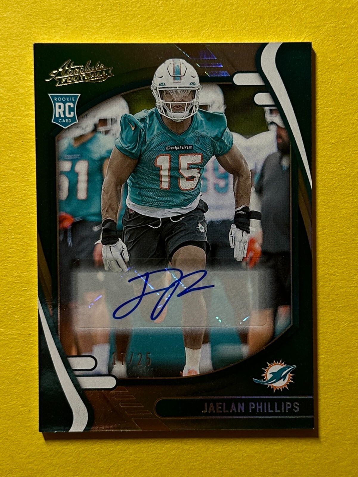 2021 PANINI ABSOLUTE JAELAN PHILLIPS ROOKIE AUTO /25 #154 DOLPHINS