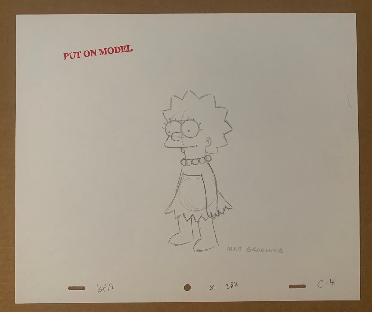 Matt Groening The Simpsons Signed Autographed Production Sketch BAS Certified #2