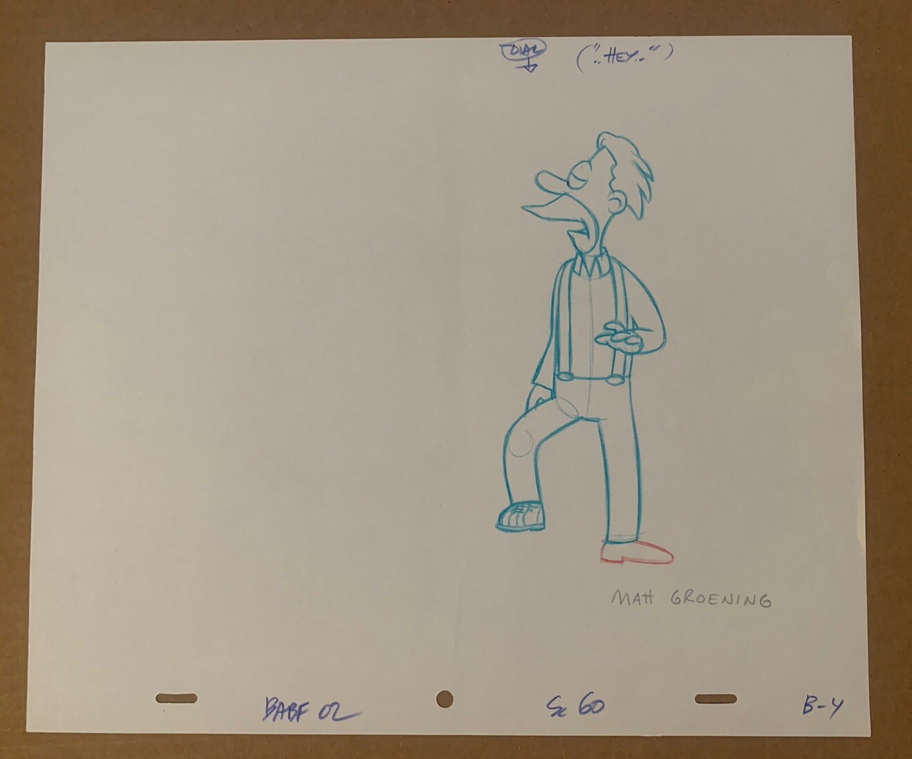 Matt Groening The Simpsons Signed Autographed Production Sketch BAS Certified #6