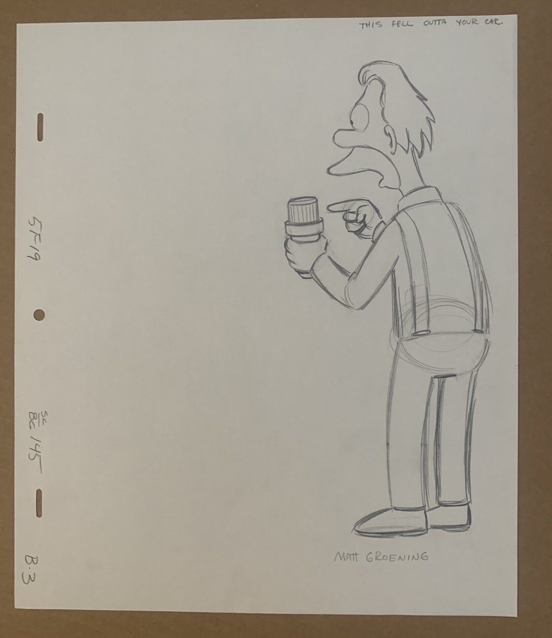 Matt Groening The Simpsons Signed Autographed Production Sketch BAS Certified #9