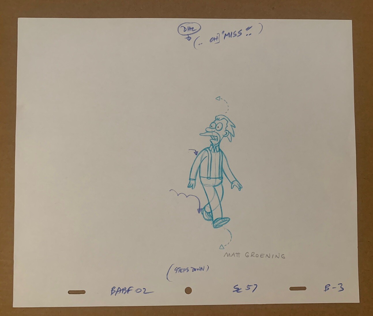 Matt Groening The Simpsons Signed Autographed Production Sketch BAS Certified 10